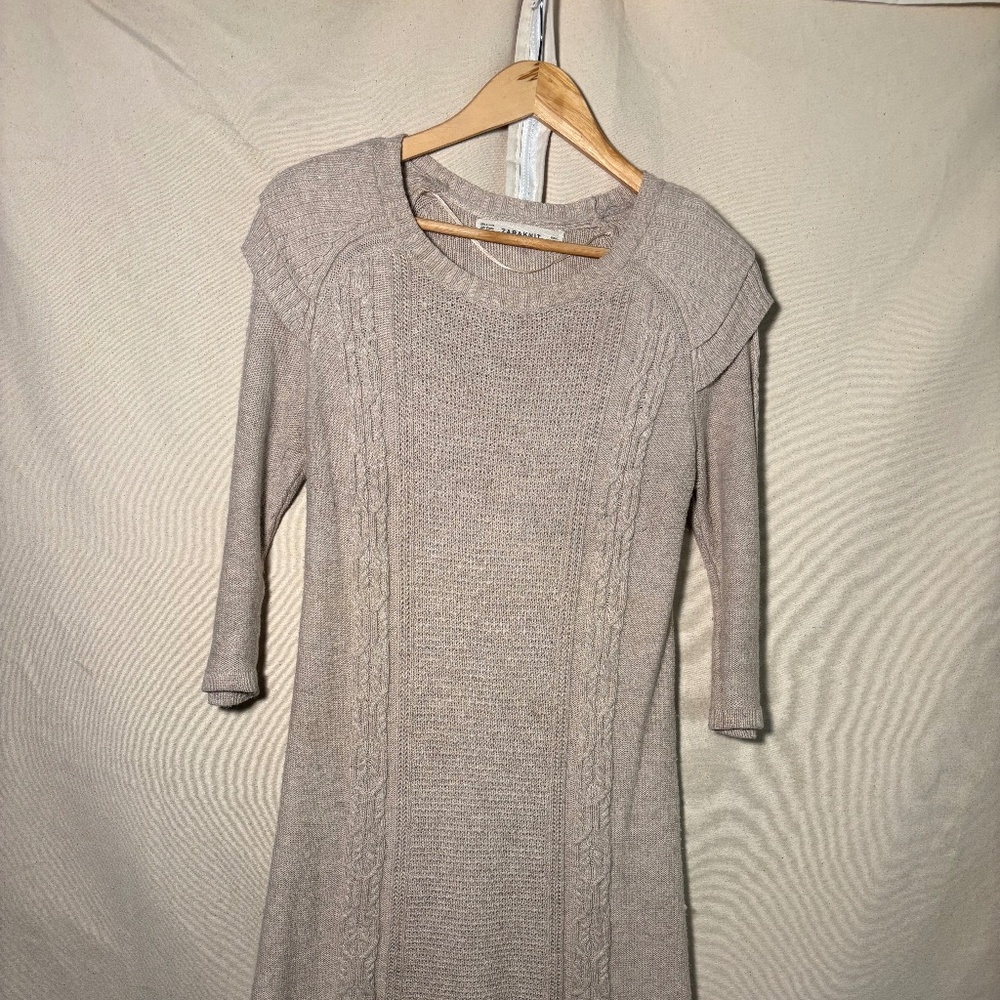 Women's Vintage Zara Sweater Dress Beige M